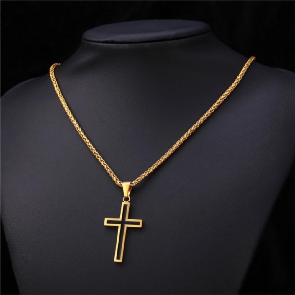 New 18k gold cross necklaces